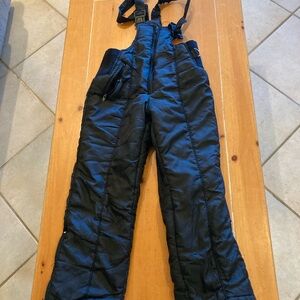 Kids Black Insulated Snow Pants